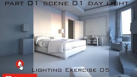 3ds max vray interior lighting and rendering video. part 01 scene 02 day light
