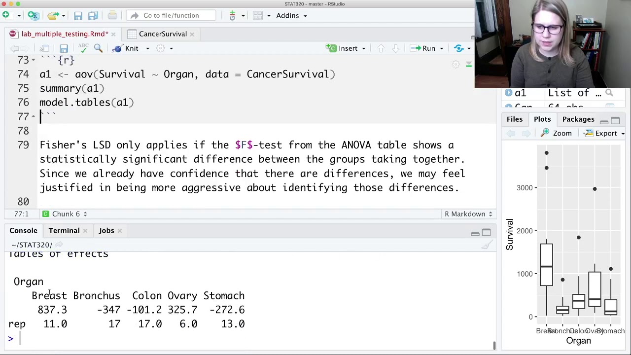 Correcting for multiple comparisons in R (STAT 320 lab_multiple_testing video 1 or 1)