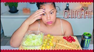 SPINACH POCKET, CHERRIES, SALAD MUKBANG | chitchat
