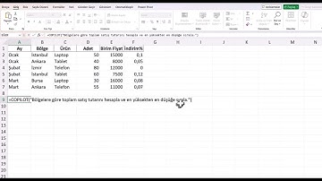 Excel Copilot  Uygulama 