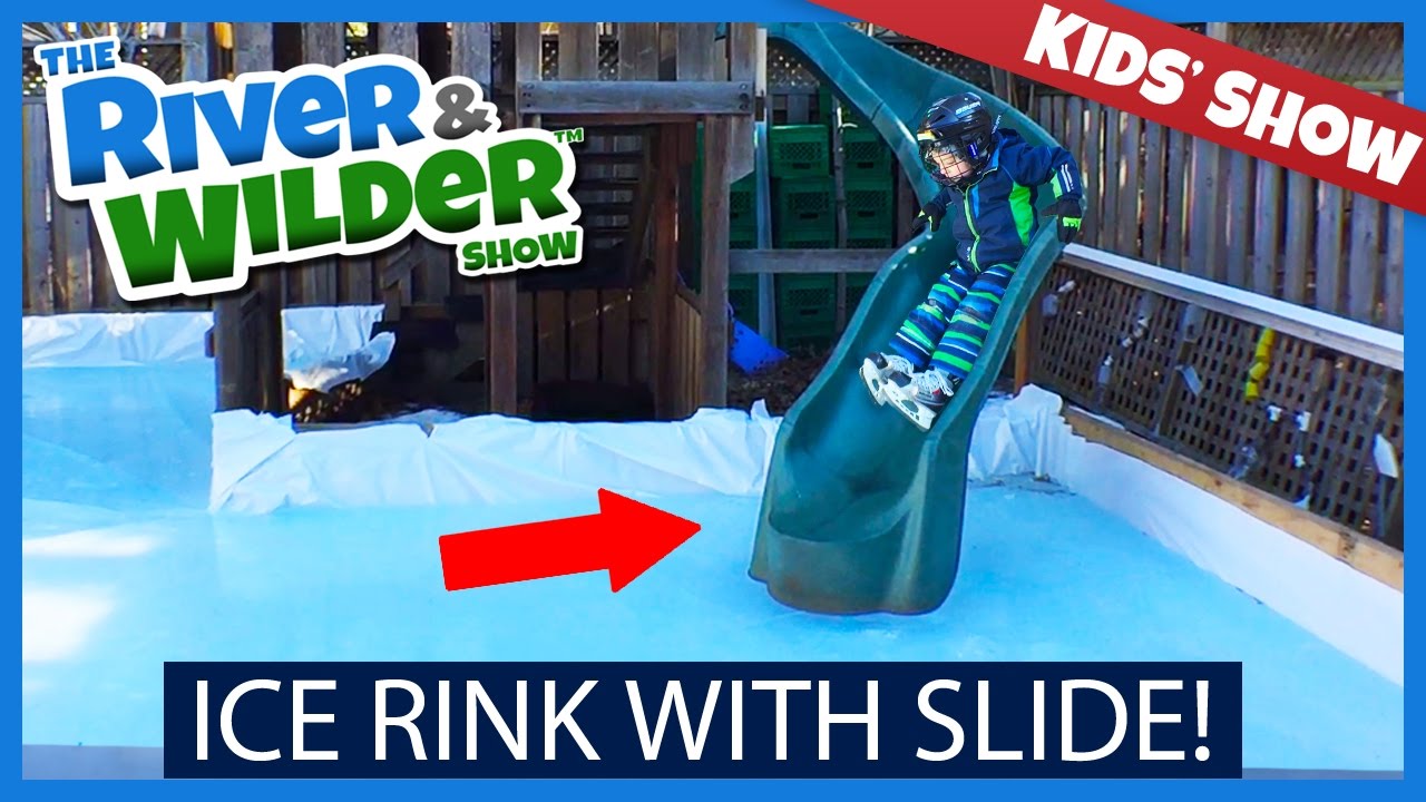BACKYARD ICE RINK WITH A SLIDE! | TV FOR KIDS - YouTube