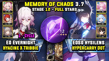 E0 Evernight Carry & E0 Hysilens Carry W/ Cyrene (3 Stars) Memory Of Chaos 12 Honkai Star Rail 3.7