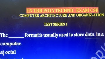 Trb polytechnic exam CSE-Test series 1 (computer architecture and organisations)