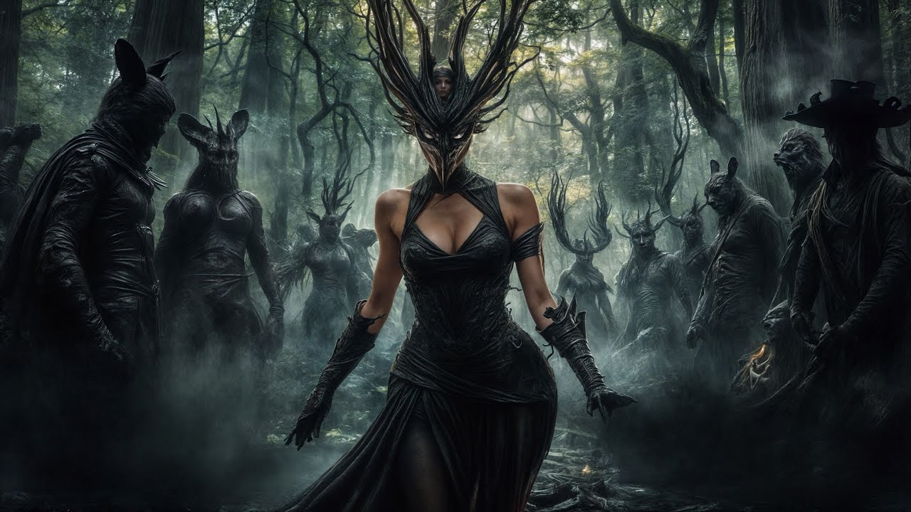 Bruxas Envolvem-se Em Batalha Com A Feiticeira Das Trevas E O Seu Daemon.filme De Fantasia