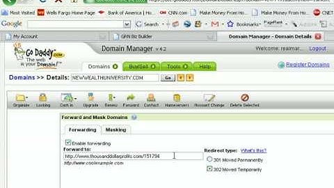 Go Daddy Domain Forwarding & Masking