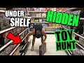 GOT KICKED OUT OF WALMART...... UNDER THE SHELF Toy Hunting HIDDEN spots!