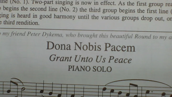 John Thompson's 3rd Grade Book~Dona Nobis Pacem (G...