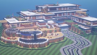 Minecraft: Modern Mega Mansion Tutorial Pt. 2 | Architecture Build (#12)