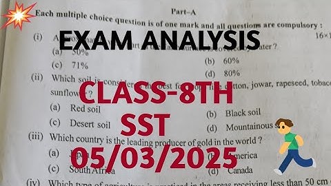 class 8th sst exam analysis, answer key