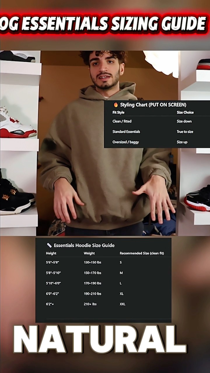 FOG Essentials Hoodie Sizing Guide DON'T Wrong Size #fearofgod