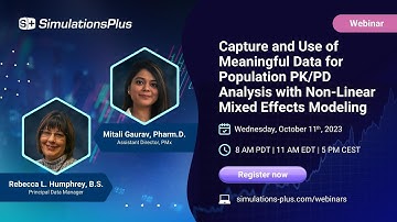 Capture and Use of Meaningful Data for Population PK/PD Analysis with NLME Modeling