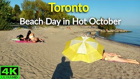 【4K】Toronto Beach Life in October?! 27°C Fall Walk at Woodbine Beach ☀️ (Fall 2025)