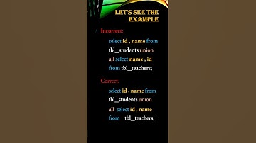 Union All operator in SQL. #Short #YouTube