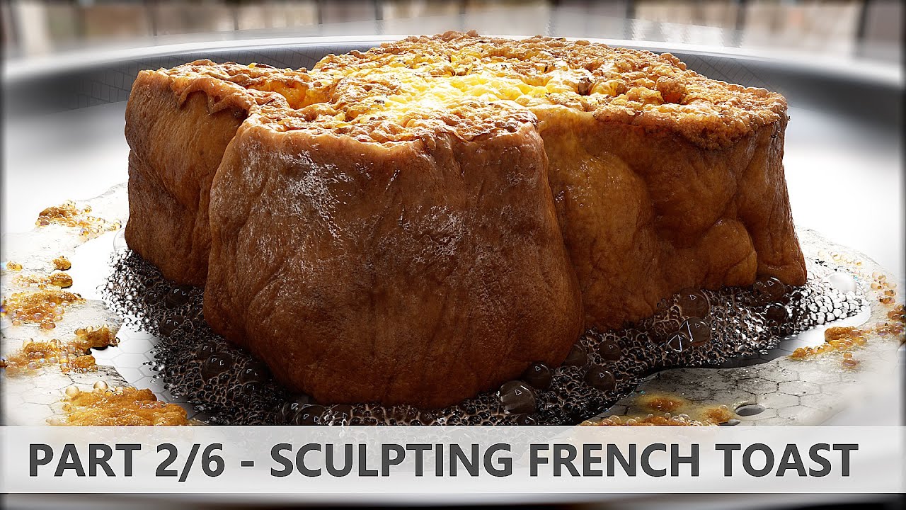 Creating French Toast Part 2 of 6 Sculpting french toast in Zbrush