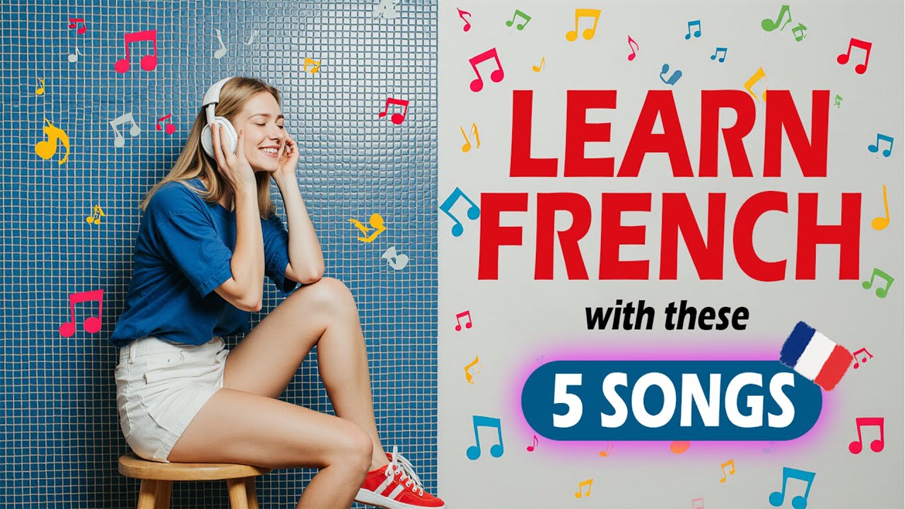 Learn Basic French with Music | 5 Easy French Songs with Lyrics and English Subtitles 