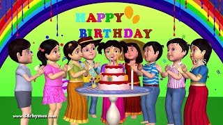 Happy Birthday Song - 3D Animation English Nursery Rhymes \& Songs For Children