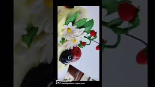 Lady bud theme cake || Garden theme cake|| Semi fondant cake