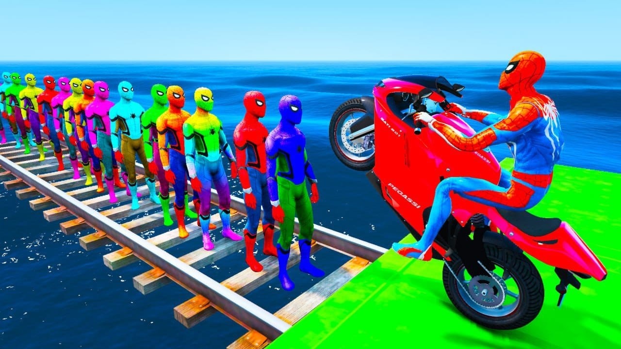 الرجل العنكبوت انقاذ باتمان Spider-Man Rescue batman vs iron man vs venom funny Game GTA 5 superhero