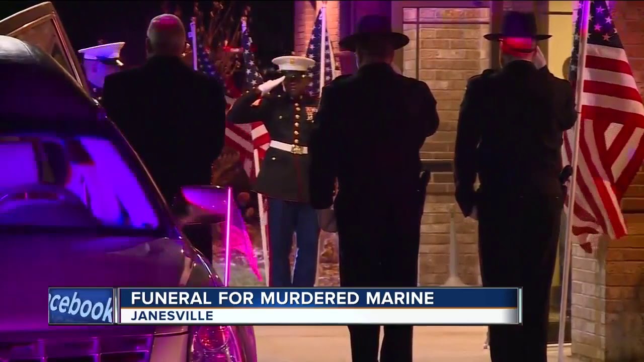 Flags at halfstaff for fallen Wisconsin Marine YouTube