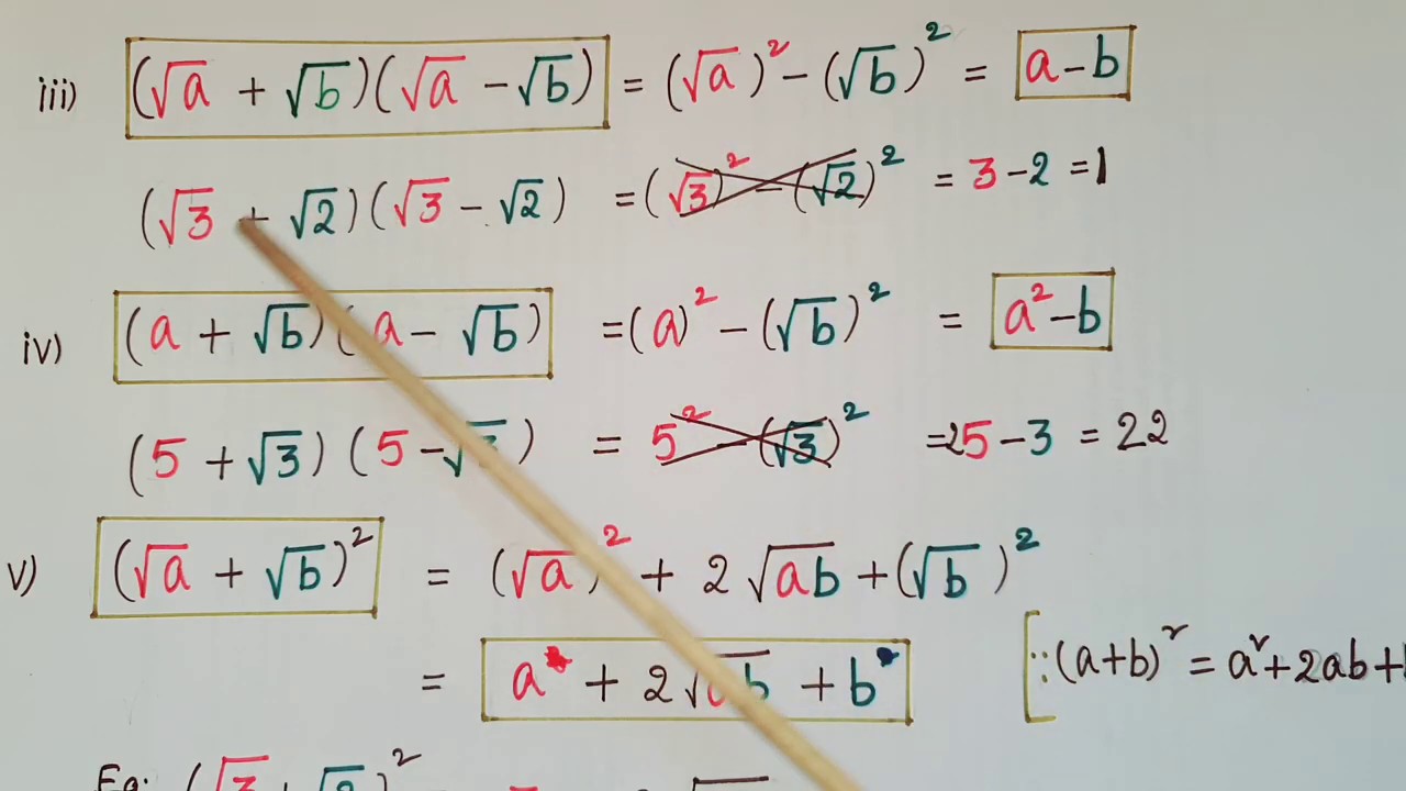 Operations On Real Numbers Number Systems Class 9 YouTube