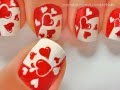 JUST HEARTS nail art by LuvableNails YouTube