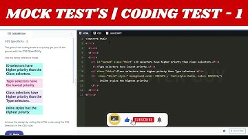 Mock Tests | Coding Test 1 | CSS Specificity - 2 |  AYTCG | #nxtwave #ccbp