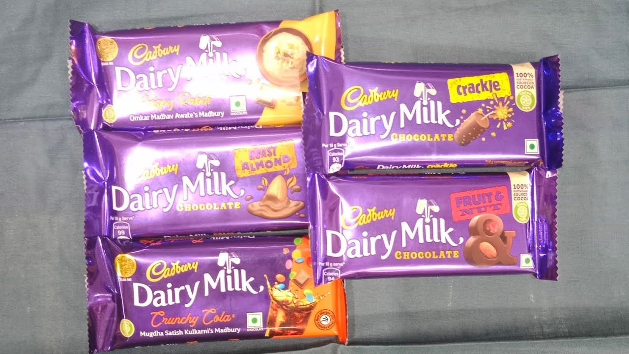 CADBURY DAIRY MILK (CRUNCH COLA & CRISP RABDI) CHOCOLATE. YouTube