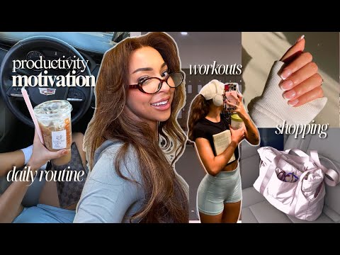 vlog: *PRODUCTIVE* Day in My Life 🎧🎀📱 Workouts, GRWM, Shopping, Content Creation, Meal Prep & more!