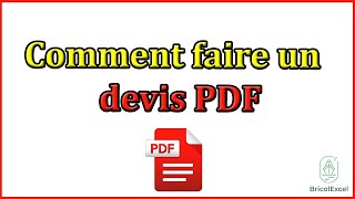 Comment faire un devis pdf