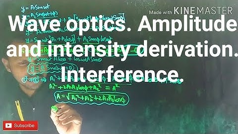 Wave optics. Amplitude and intensity derivation. Interference.