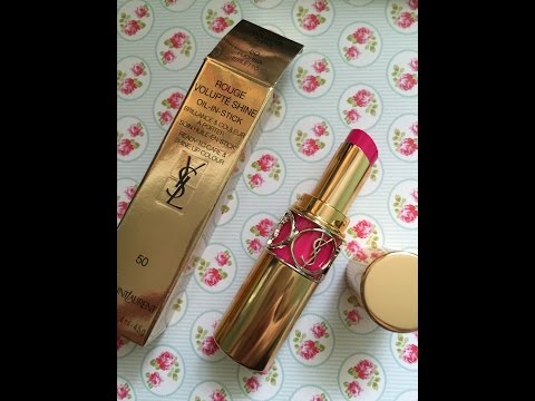 Video: YSL Rouge Volupté Shine Oil-in-Stick # 50 Fuschia stiletto pārskats