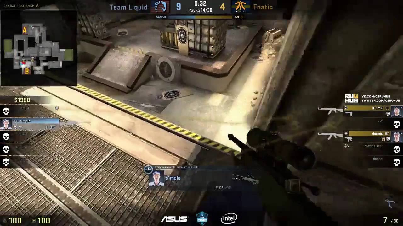 S1mple раздал с awp, а JW - нет :D (ESL One Cologne 2016)