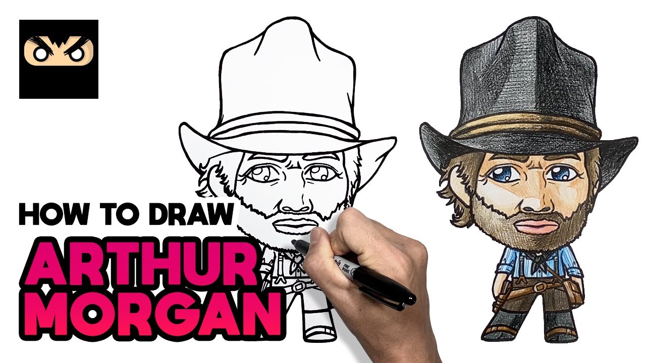 KREA - Arthur Morgan from Red Dead Redemption 2 drawn in the style of  Borderlands