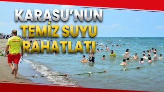 Karasu Sahili Doldu Taştı, Vatandaşlar Denizin Tadını Çıkarttı