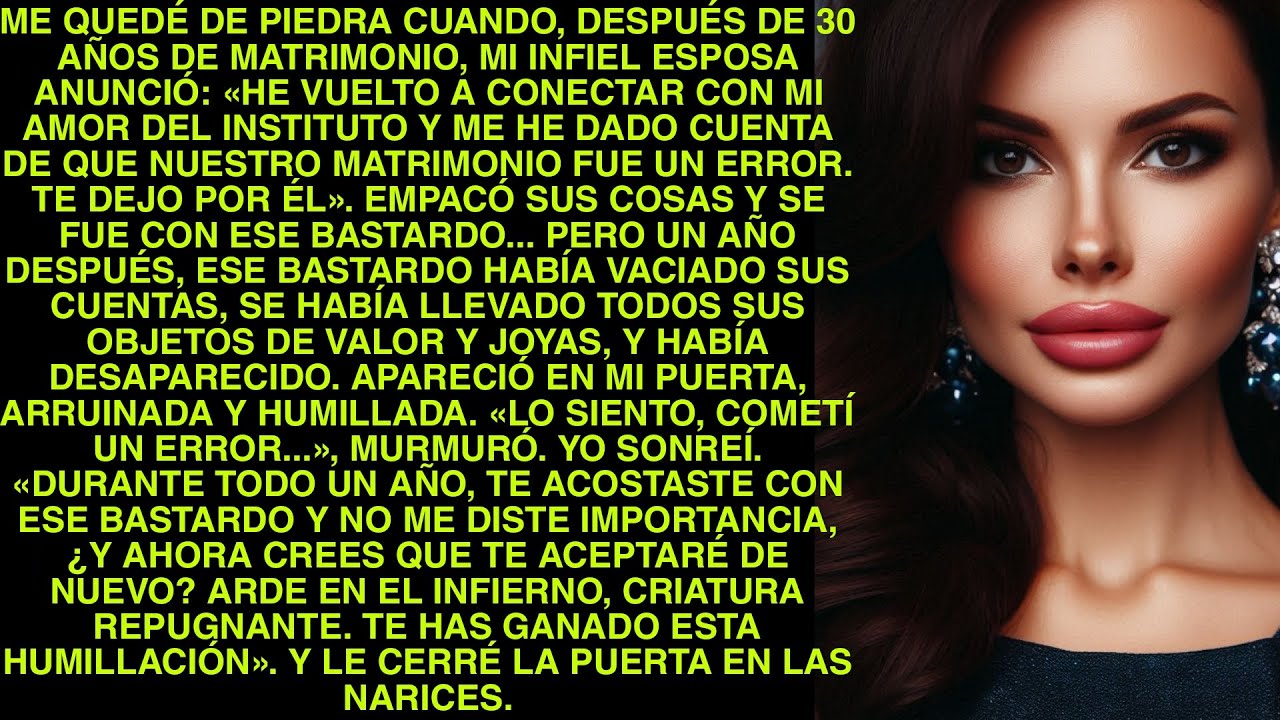 Me Quedé De Piedra Cuando, Después De 30 Años De Matrimonio, Mi Infiel Esposa Anunció: «He Vuelto