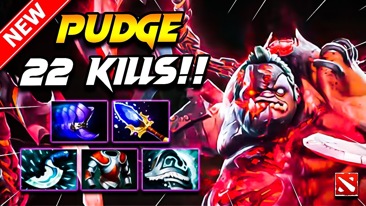Dota 2 PUDGE Gameplay | 22 Kills PUDGE DOTA 2 Gameplay | Pudge Carry Build Pro Gameplay Guide 7.40