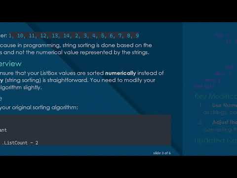 How to Sort ListBox Values in Ascending Order Using VBA