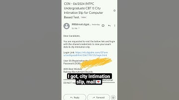 NTPC Undergraduate City Intimation slip Email | #ntpc #rrb #ntpc_exam #ntpcundergraduate #ntpcnews