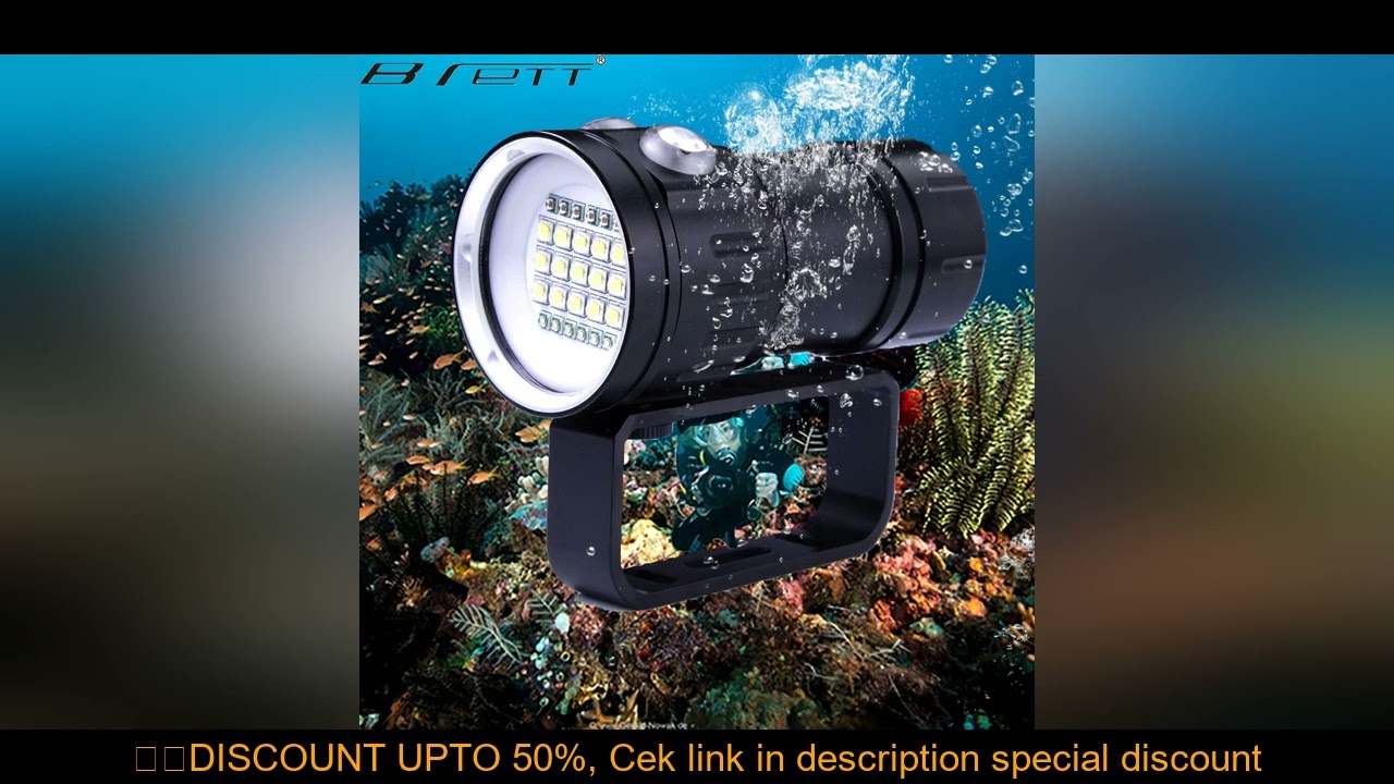 Super bright Diving Flashlight Portable IPX8 Underwater Waterproof Torch Lamp Highlight 20000Lumens
