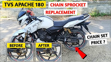TVS Apache 180 Chain Set Replacement | Apache RTR 180 Chain Sprocket Change | TVS Apache RTR