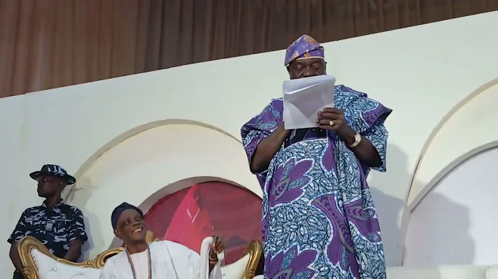 Ex Governor Olagunsoye Oyinlola Speech at HRM Oba Rashidi Adewolu Ladoja Coronation Civic Reception 