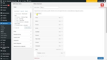 Act - Primary navigation menu settings