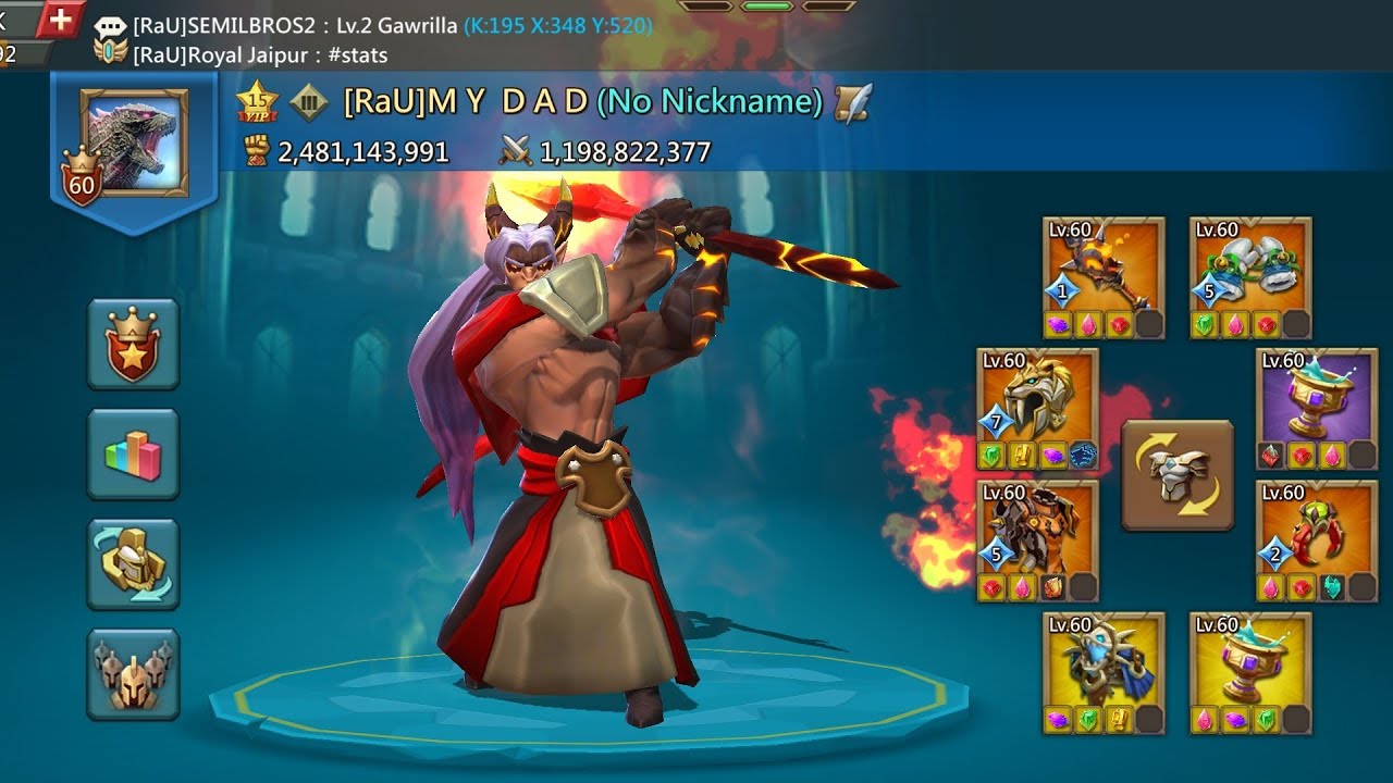 Lords Mobile 7 years old F2P account overview 2.4b might 