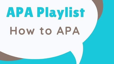 📚 APA Playlist #1 | How to APA | Contra Costa College Library