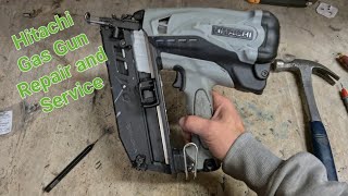 How to repair and service a Hitachi Hikoki NT65GB gas gun with a broken nail feed.