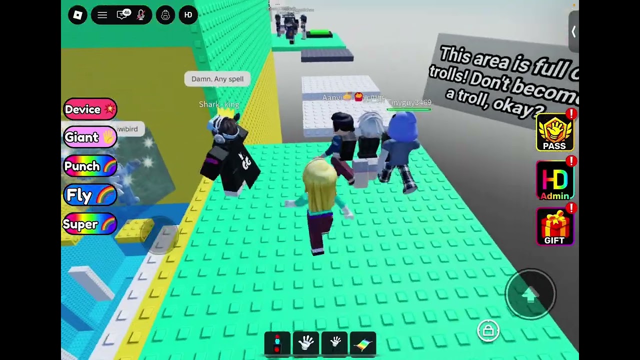 Trolling as noobs in troll a pin! (Roblox)