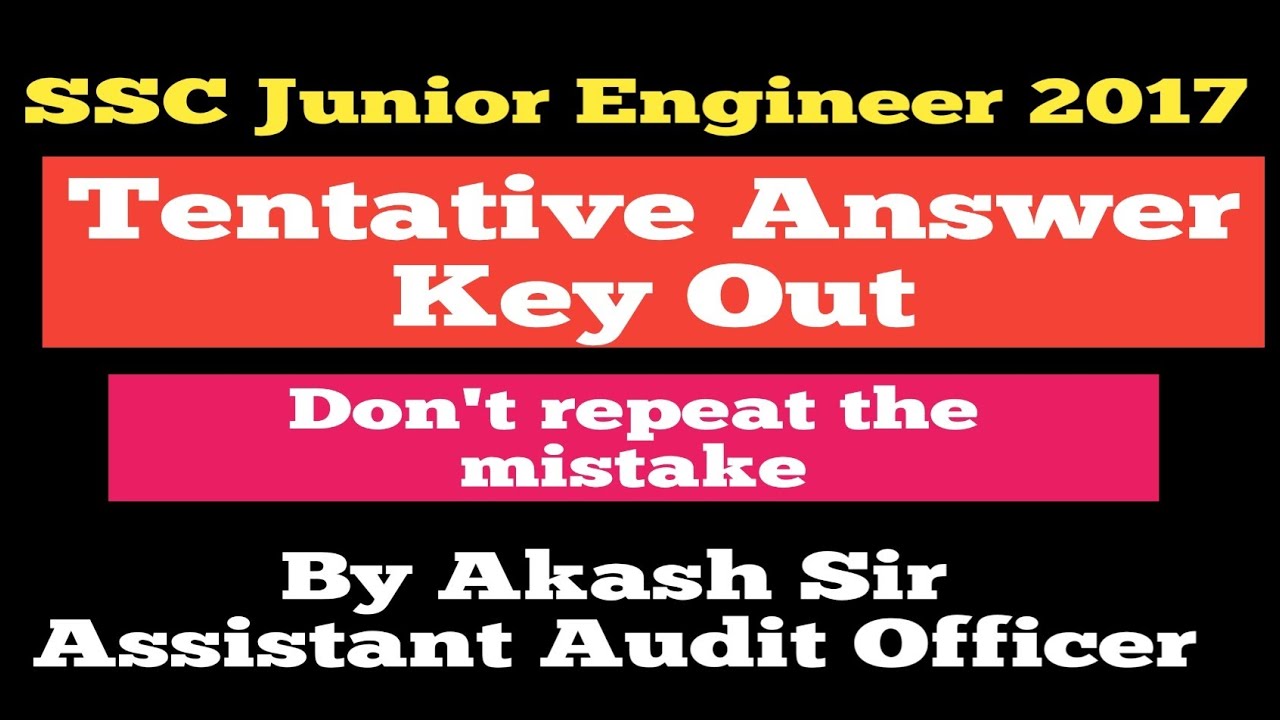 SSC Junior Engineer 2017 Answer Key out