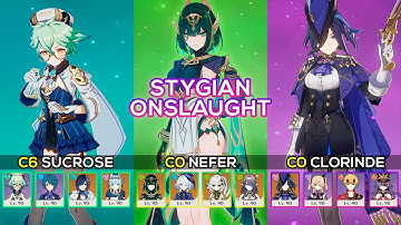 Stygian Onslaught Fearless | C0 Nefer / C0 Clorinde / C6 Sucrose | Genshin Impact 6.1