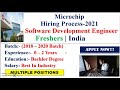 Microchip Hiring Process-2021 Software Development Engineer | Freshers | India