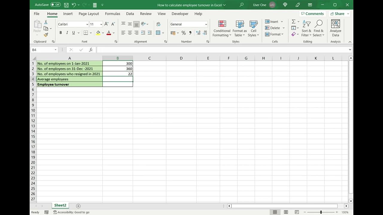 How to calculate employee turnover in Excel YouTube